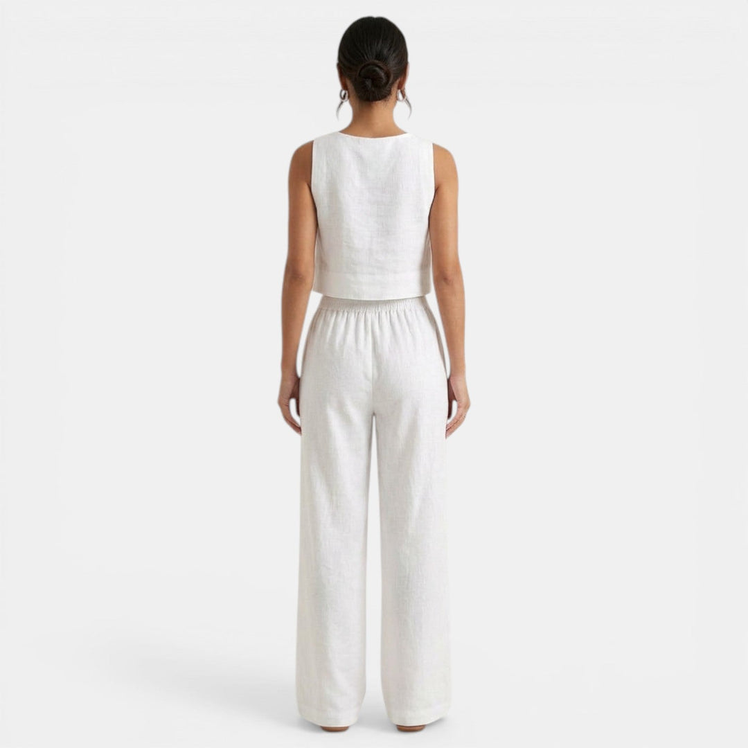 Conjunto Verano Mujer sin Mangas y Pantalón Holgado