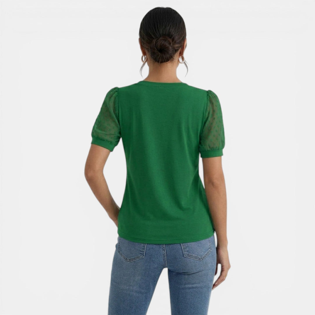 Top Mujer Verano Cuello V Lunares