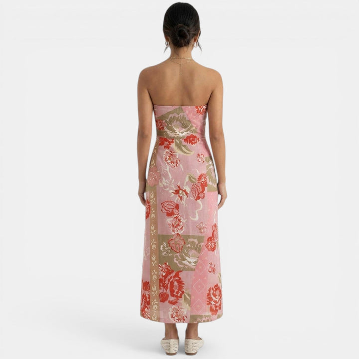 Vestido Lino Rosa Mujer