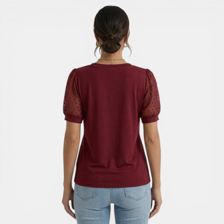 Top Mujer Verano Cuello V Lunares