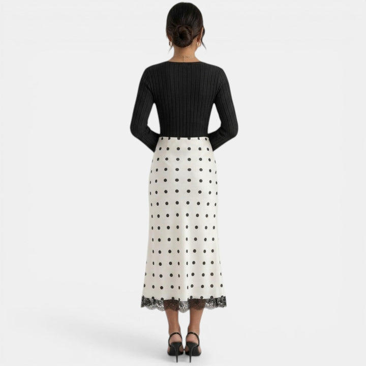 Falda Blanca Lunares Mujer