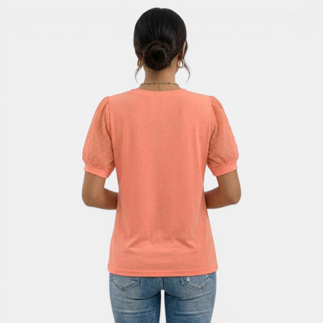 Top Mujer Verano Cuello V Lunares