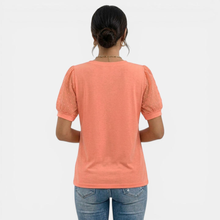 Top Mujer Verano Cuello V Lunares