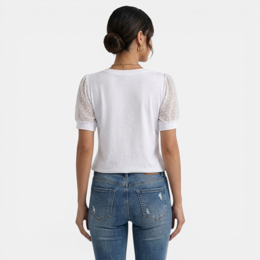 Top Mujer Verano Cuello V Lunares