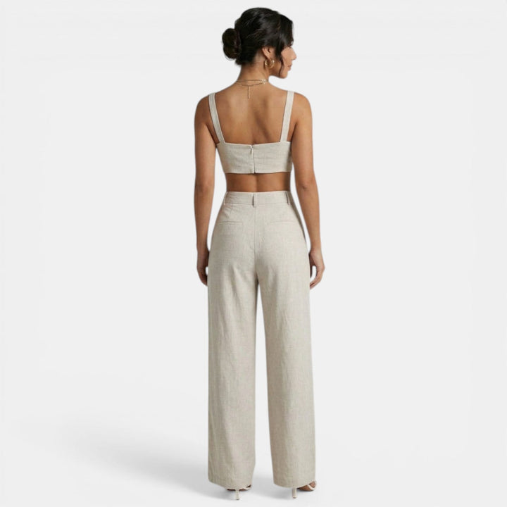 Conjunto Mujer Caqui Lino