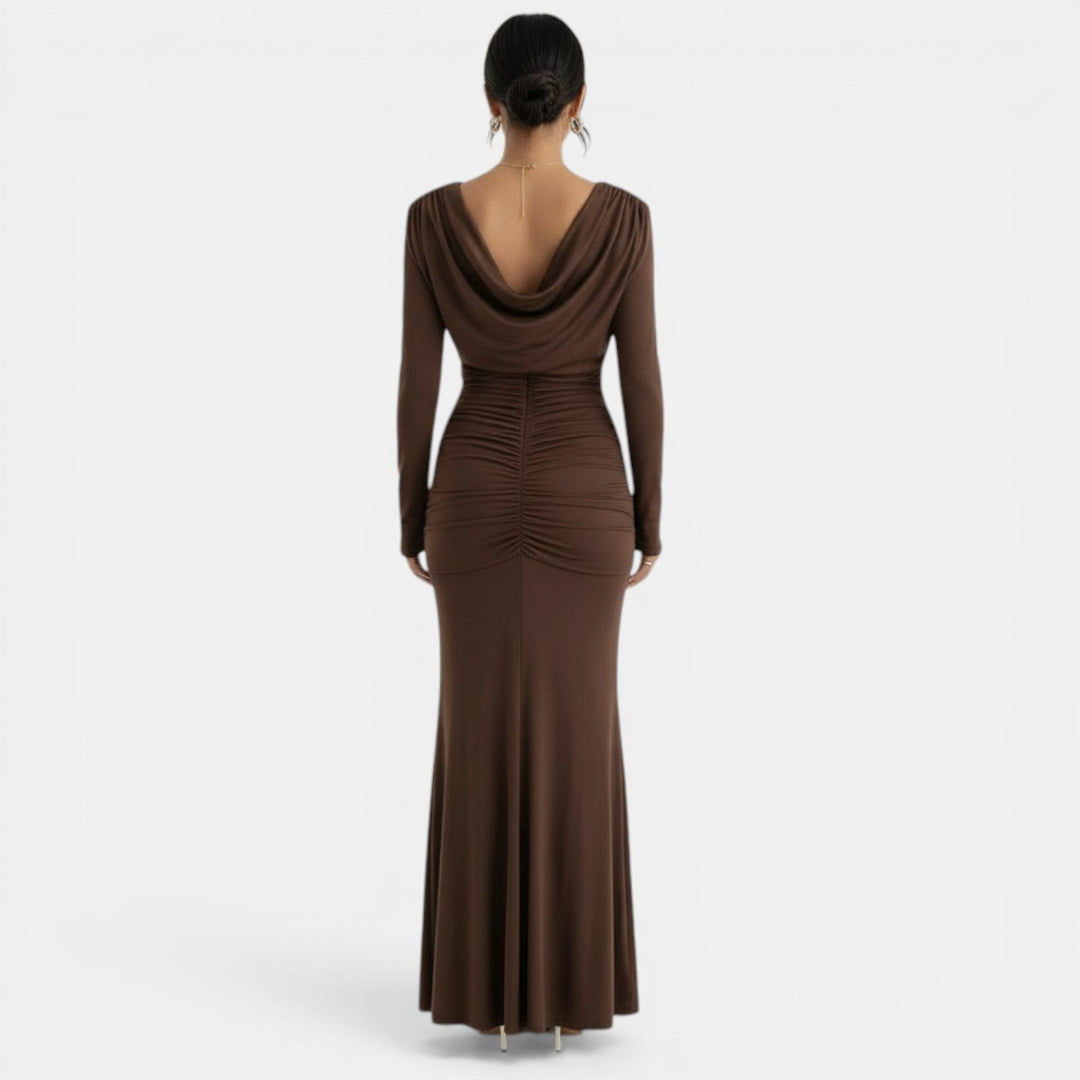 Vestido Largo Marrón Chocolate