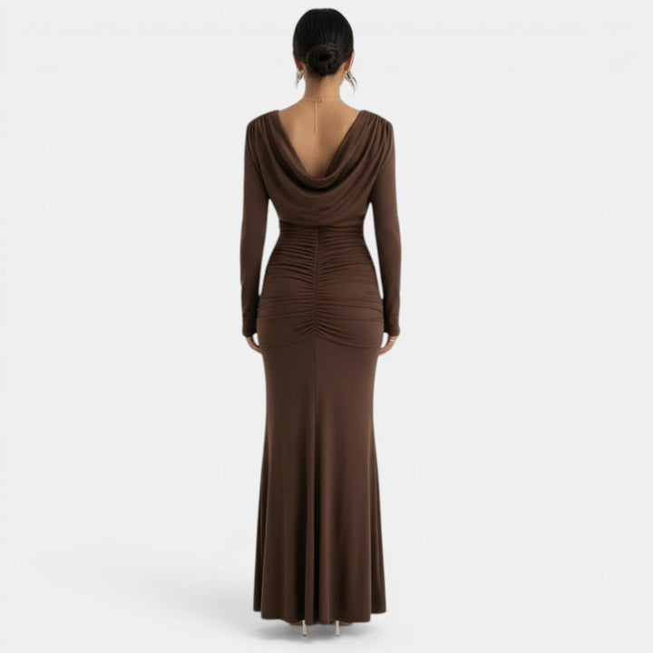 Vestido Largo Marrón Chocolate