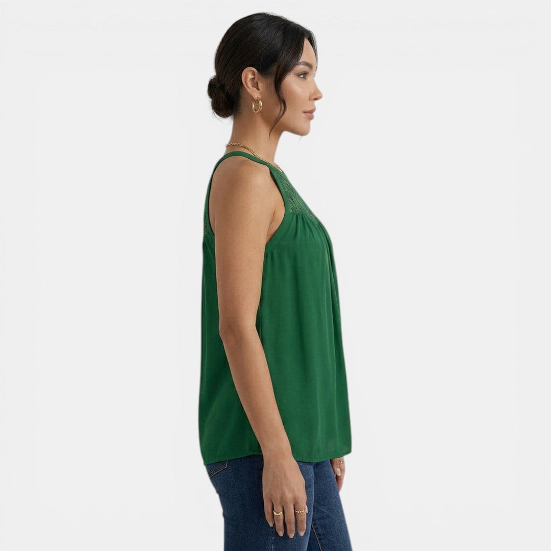 Mujer Verano Cuello Cuadrado Plisado