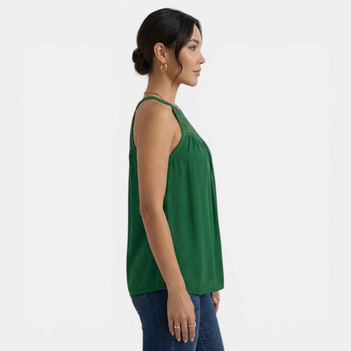Mujer Verano Cuello Cuadrado Plisado