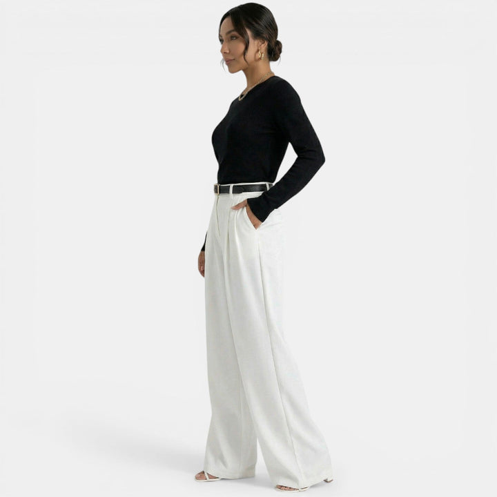 Pantalón Mujer Cintura Alta Elegante