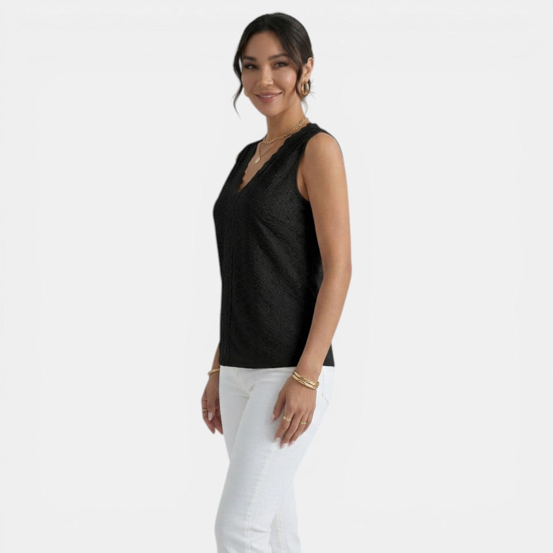 Top Encaje Mujer Cuello V
