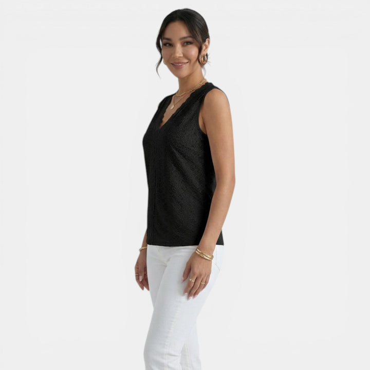 Top Encaje Mujer Cuello V