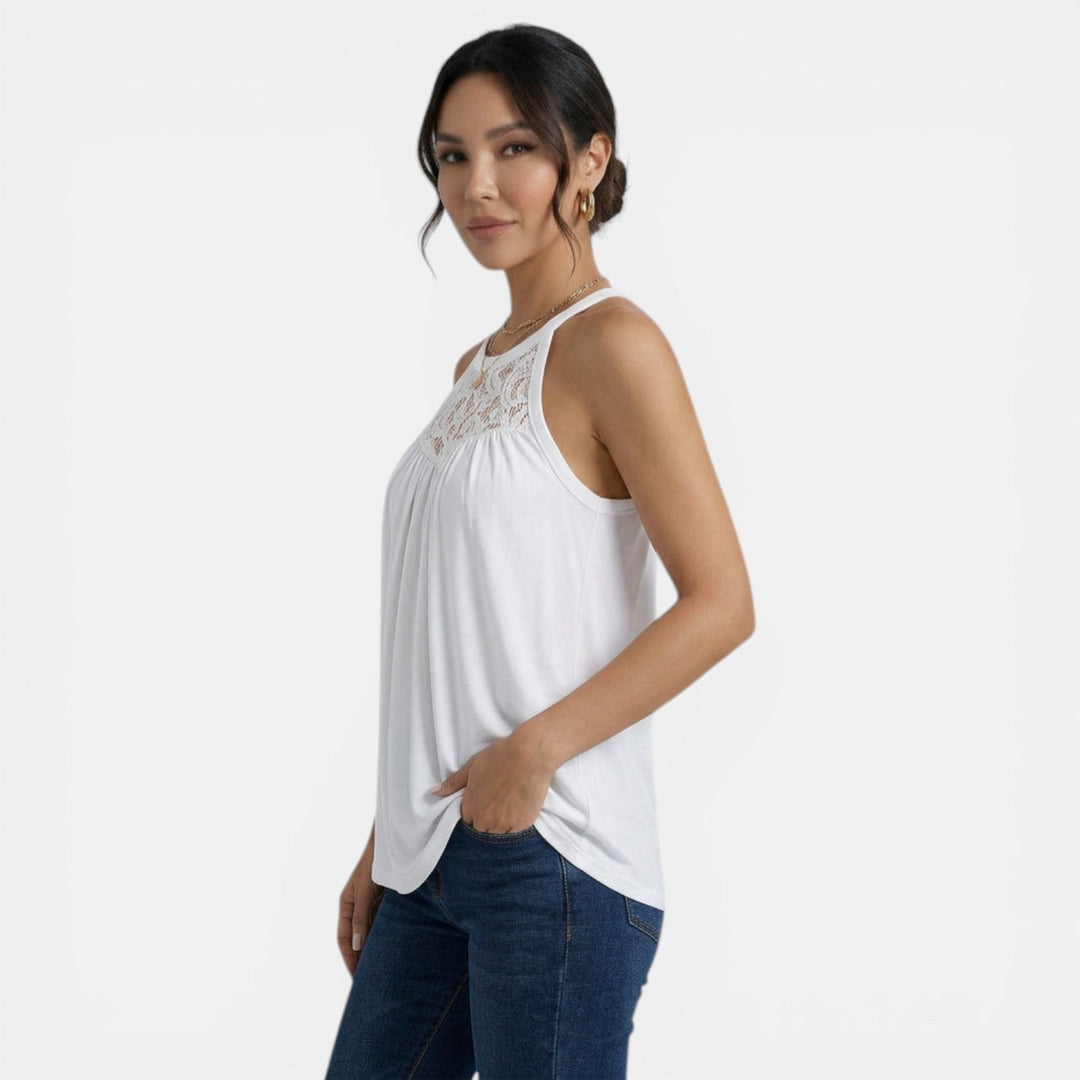 Mujer Verano Cuello Cuadrado Plisado