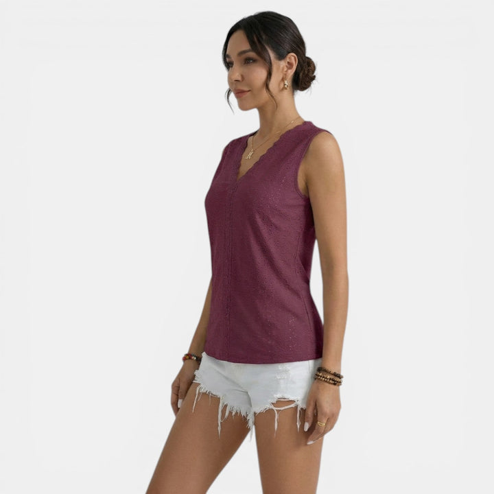 Top Encaje Mujer Cuello V