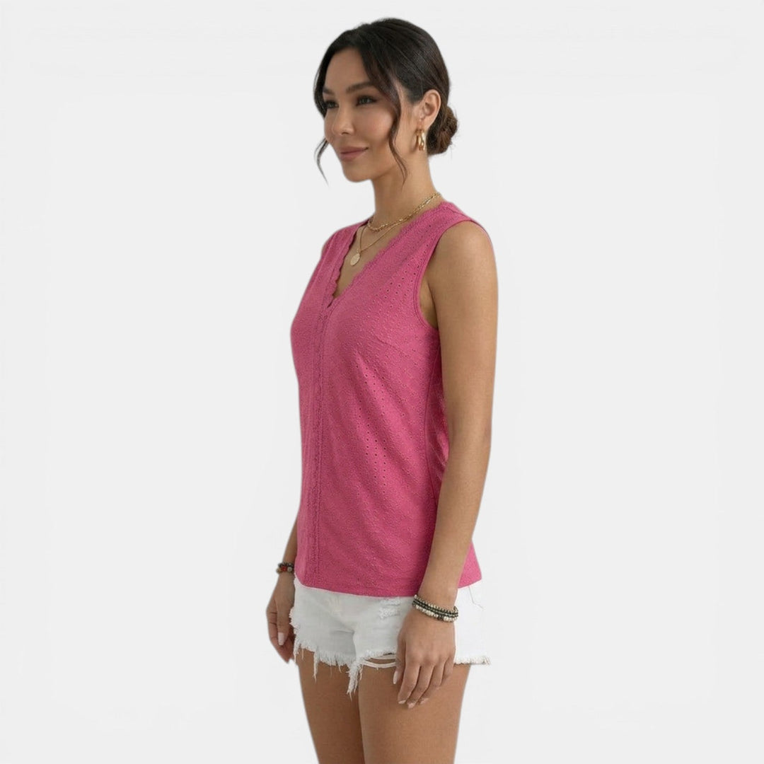Top Encaje Mujer Cuello V