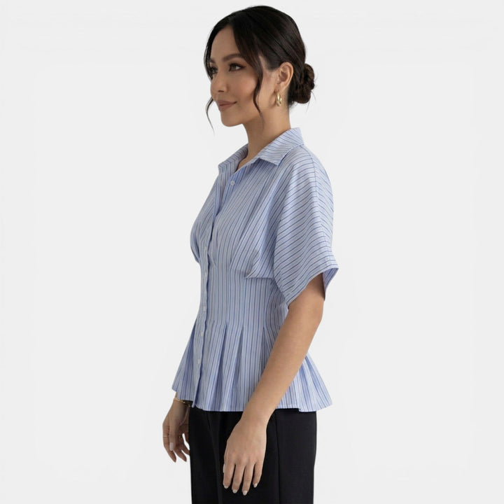 Top Plisado Mujer Elegante