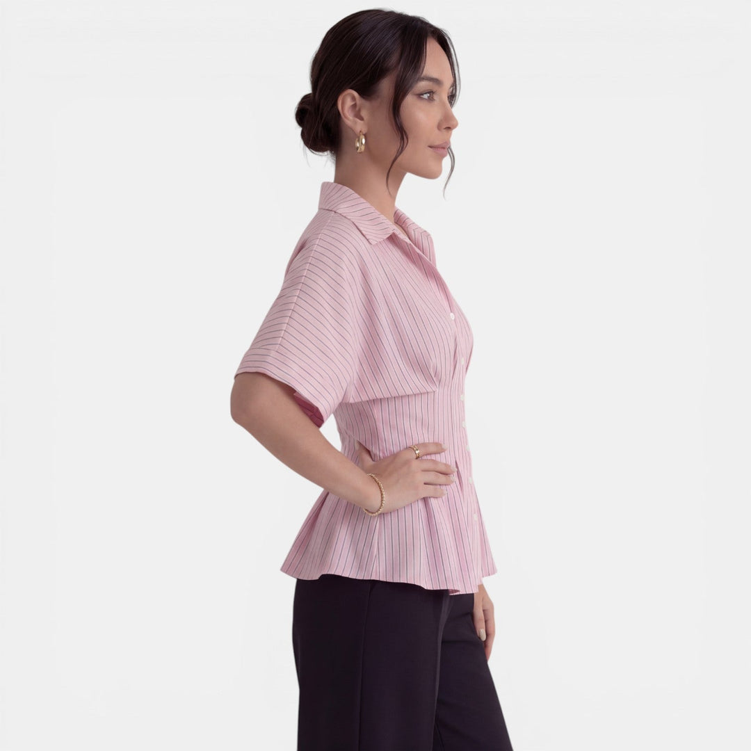 Top Plisado Mujer Elegante