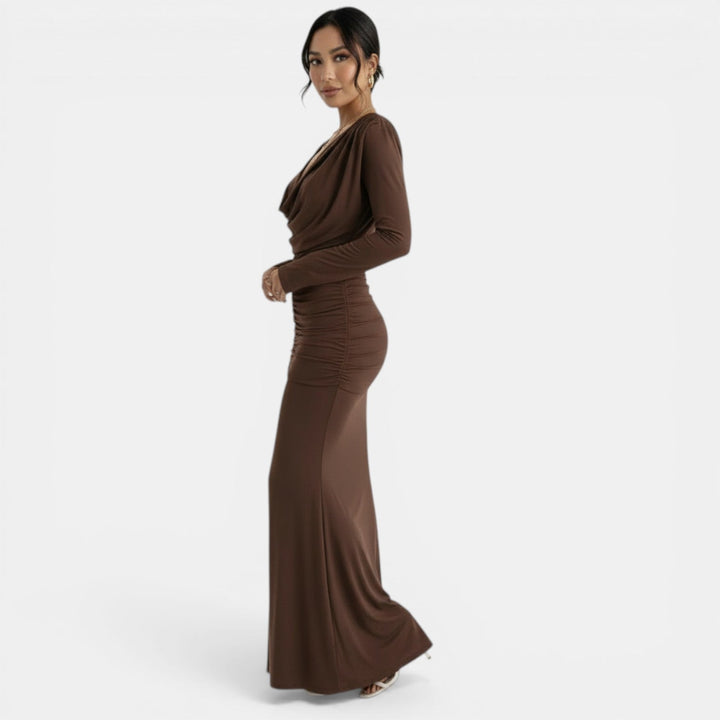 Vestido Largo Marrón Chocolate