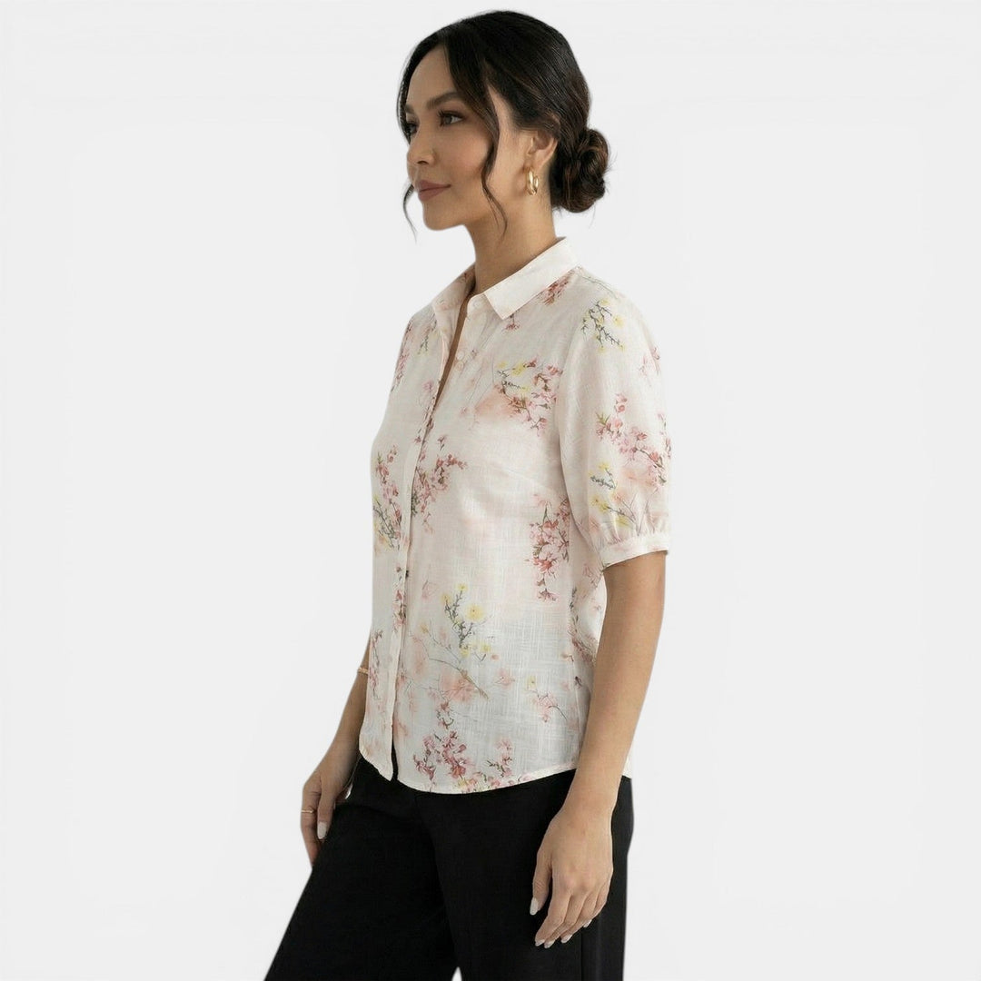 Blusa Blancas Algodón Lino Mujer