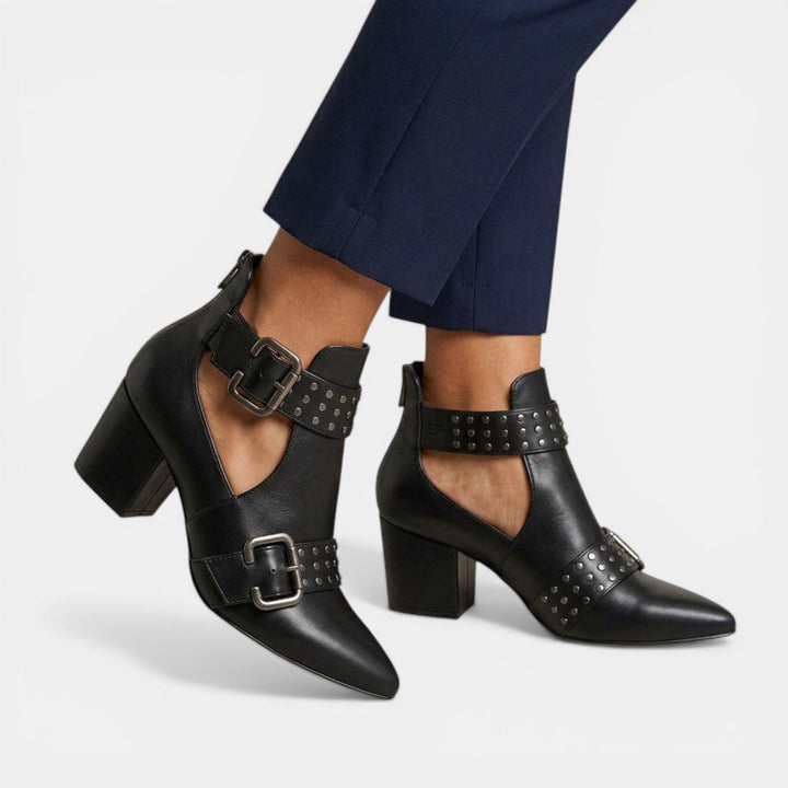 Sandalias Mujer Tacón Alto Cuero