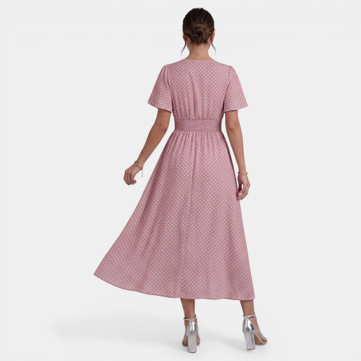 Vestido Midi Mujer Manga Corta