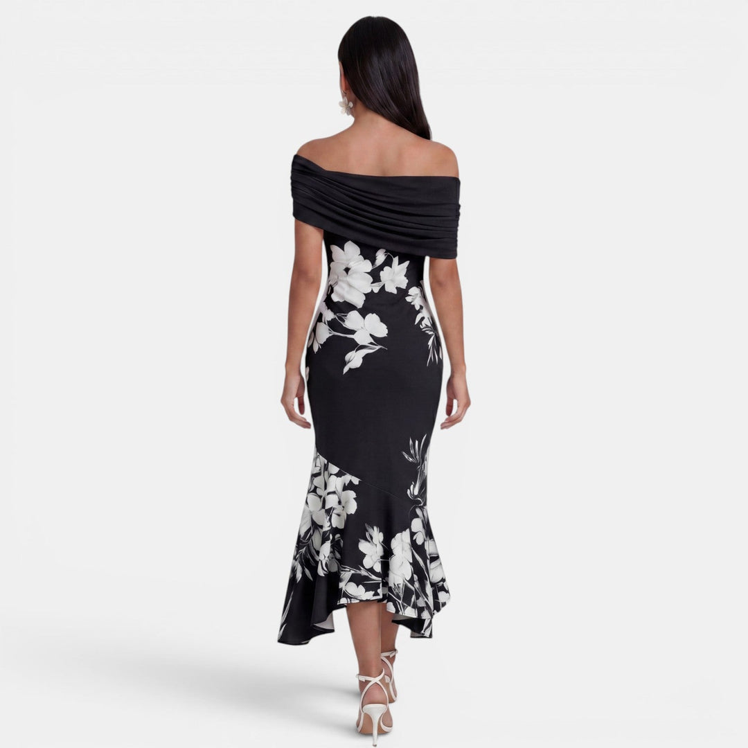 Vestido Midi Floral Mujer Elegante