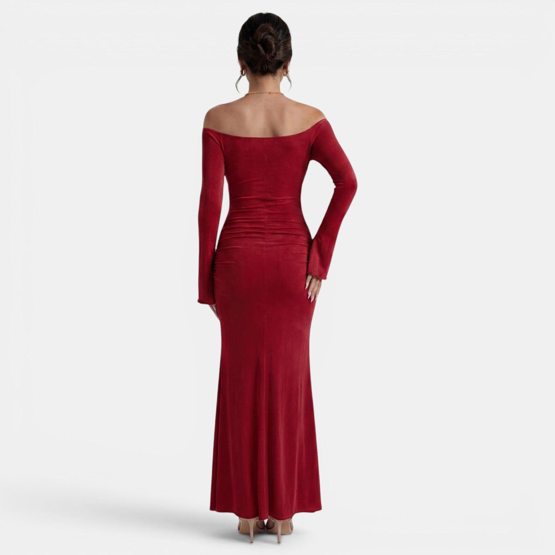 Vestido Maxi Off Shoulder Mujer Ajustado