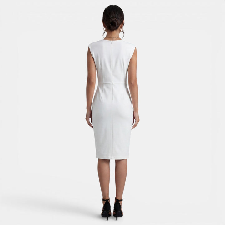 Vestido Midi Mujer Elegante Drapeado