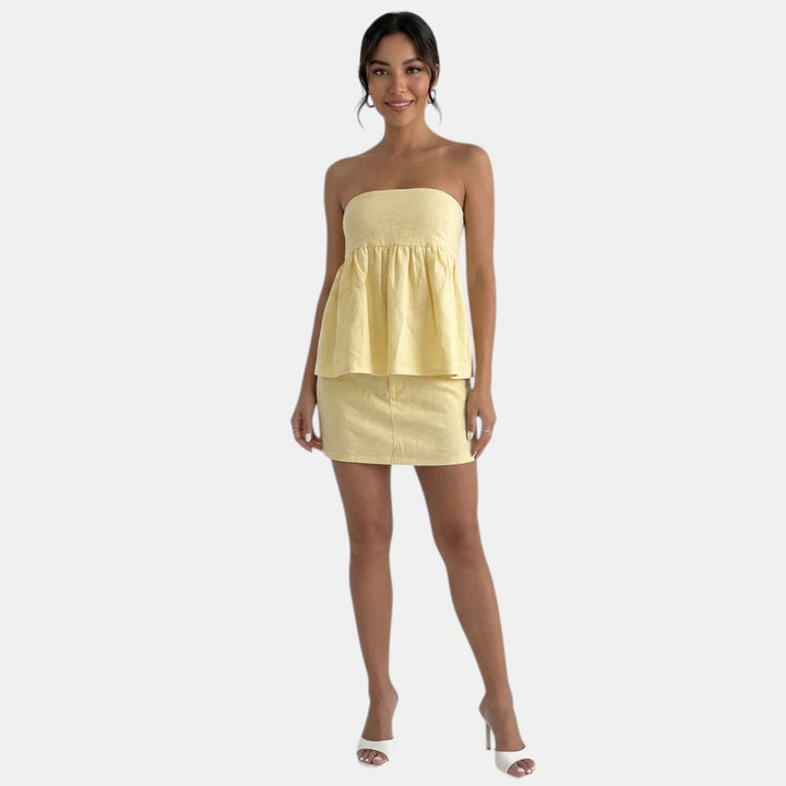 Conjunto Lino Amarillo Mujer