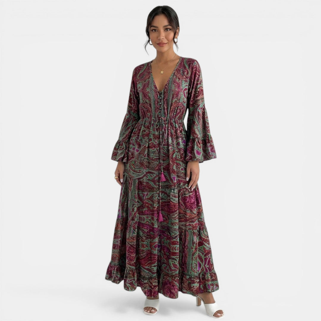 Vestido Largo Boho Floral Mujer