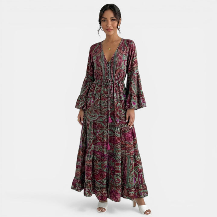Vestido Largo Boho Floral Mujer