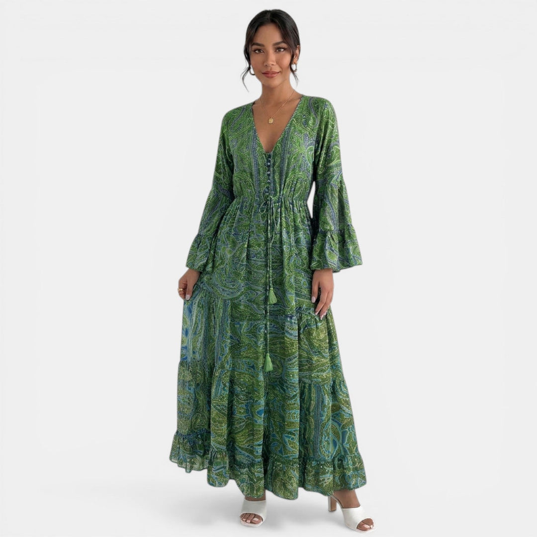 Vestido Largo Boho Floral Mujer