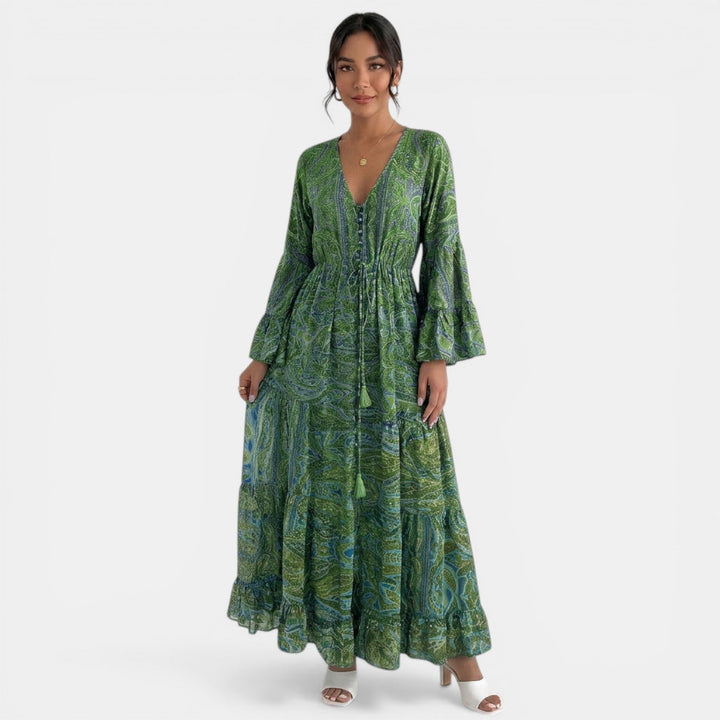 Vestido Largo Boho Floral Mujer