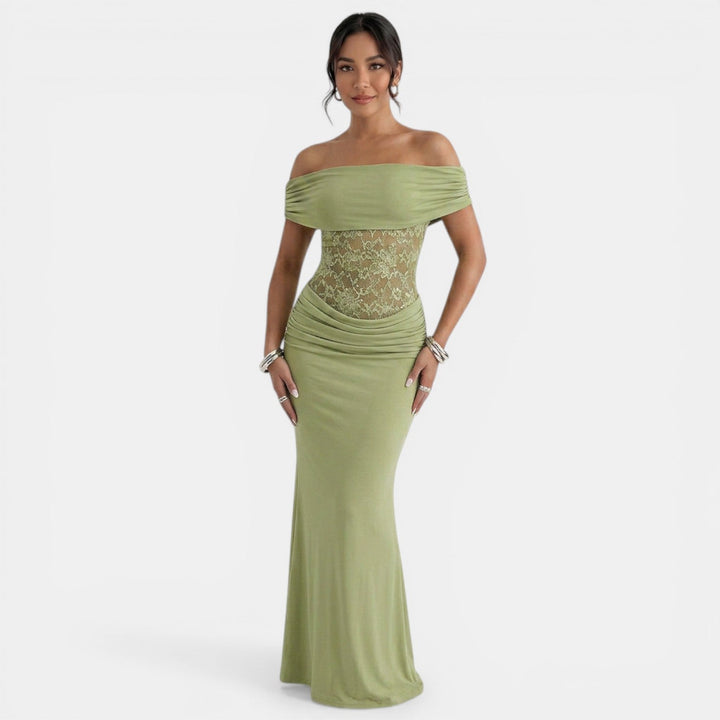 Vestido Maxi Verde Encaje