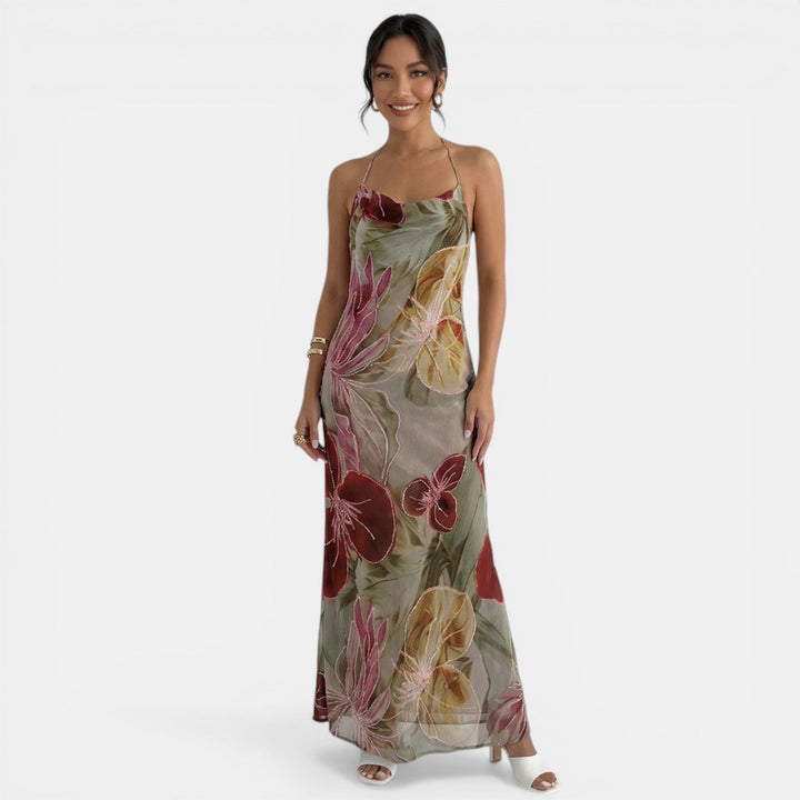 Vestido Maxi Floral Transparente