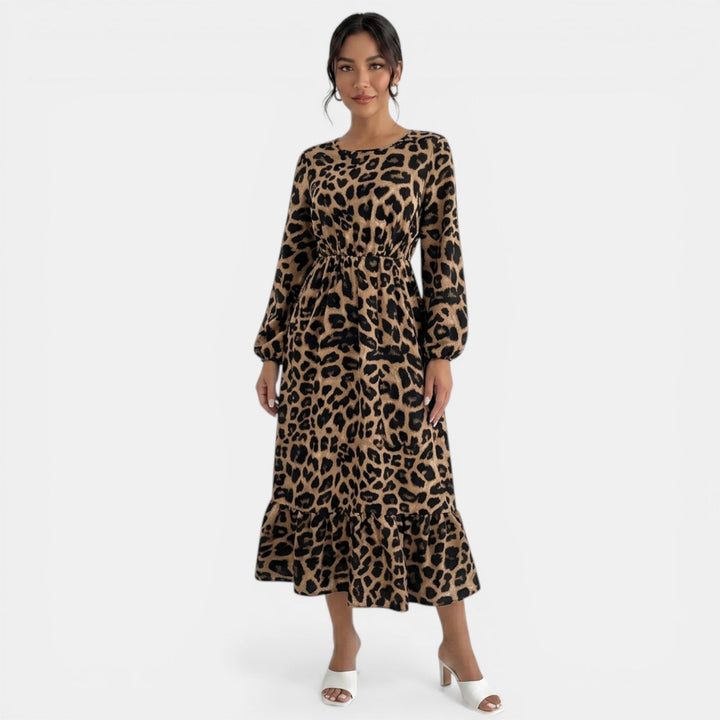 Vestido Midi Leopardo Elegante