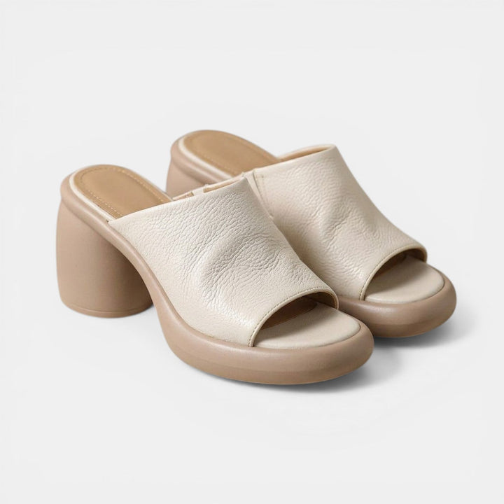 Sandalias Piel Tacón Plataforma Blanco