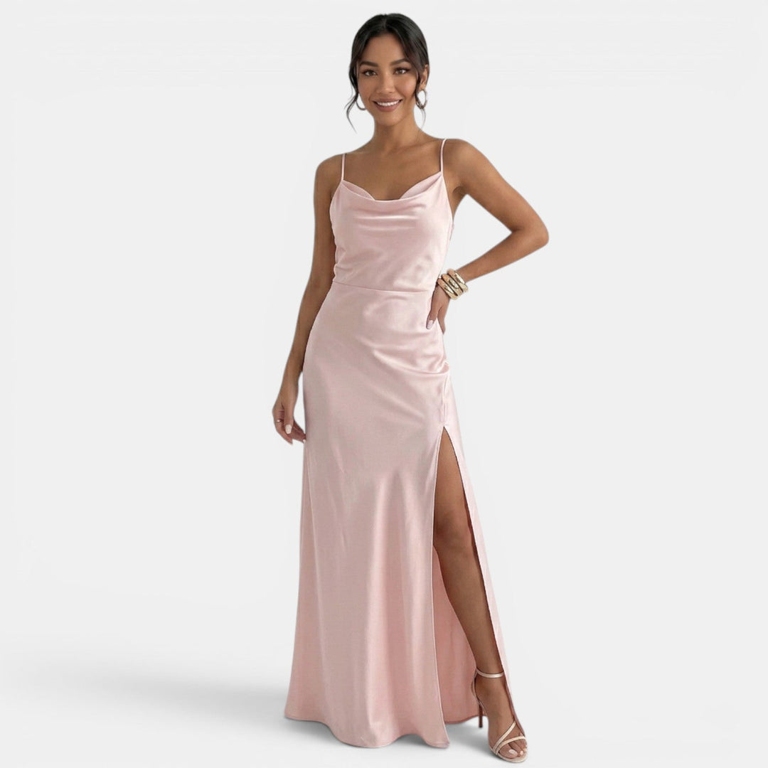 Vestido Elegante Invitada Boda Rosa