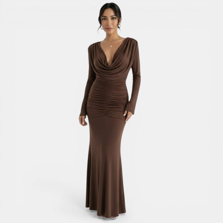 Vestido Largo Marrón Chocolate