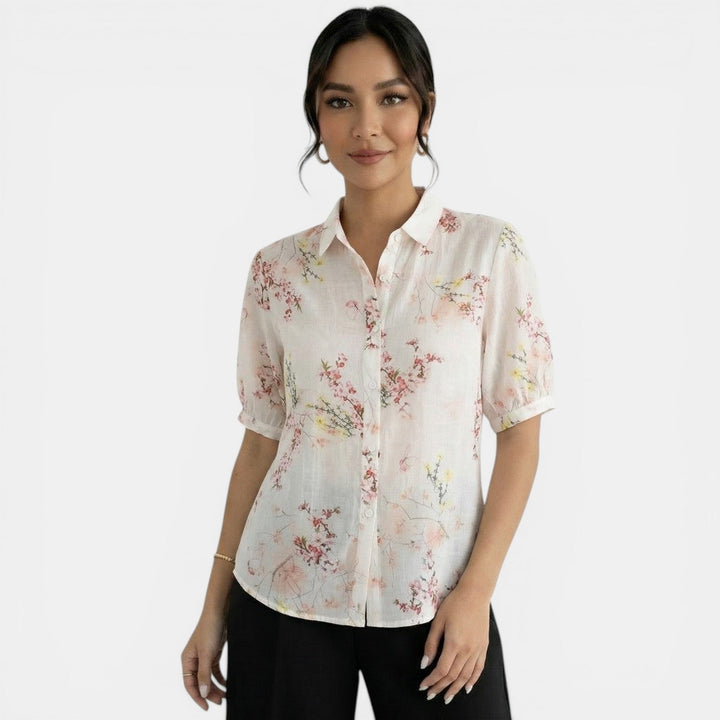 Blusa Blancas Algodón Lino Mujer