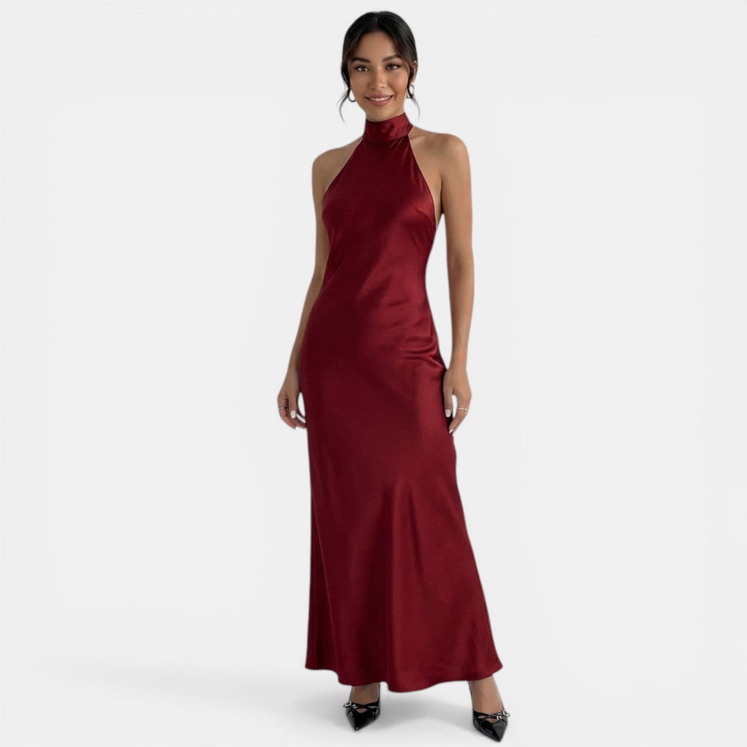 Vestido Maxi Halter Ajustado Mujer