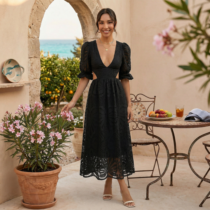 Vestido Encaje Elegante Mujer
