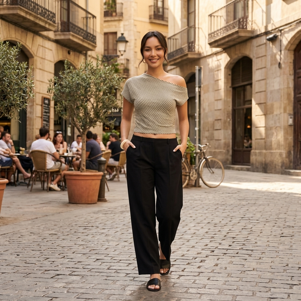 Camiseta Gris Mujer Hombros Descubiertos
