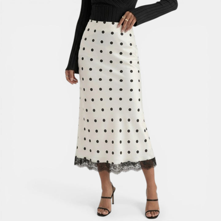 Falda Blanca Lunares Mujer