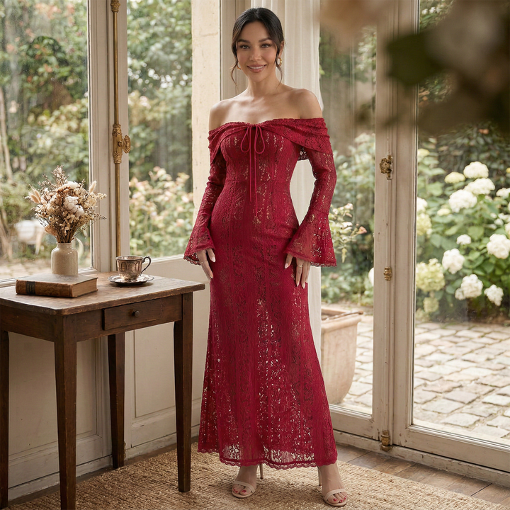 Vestido Maxi Encaje Mujer
