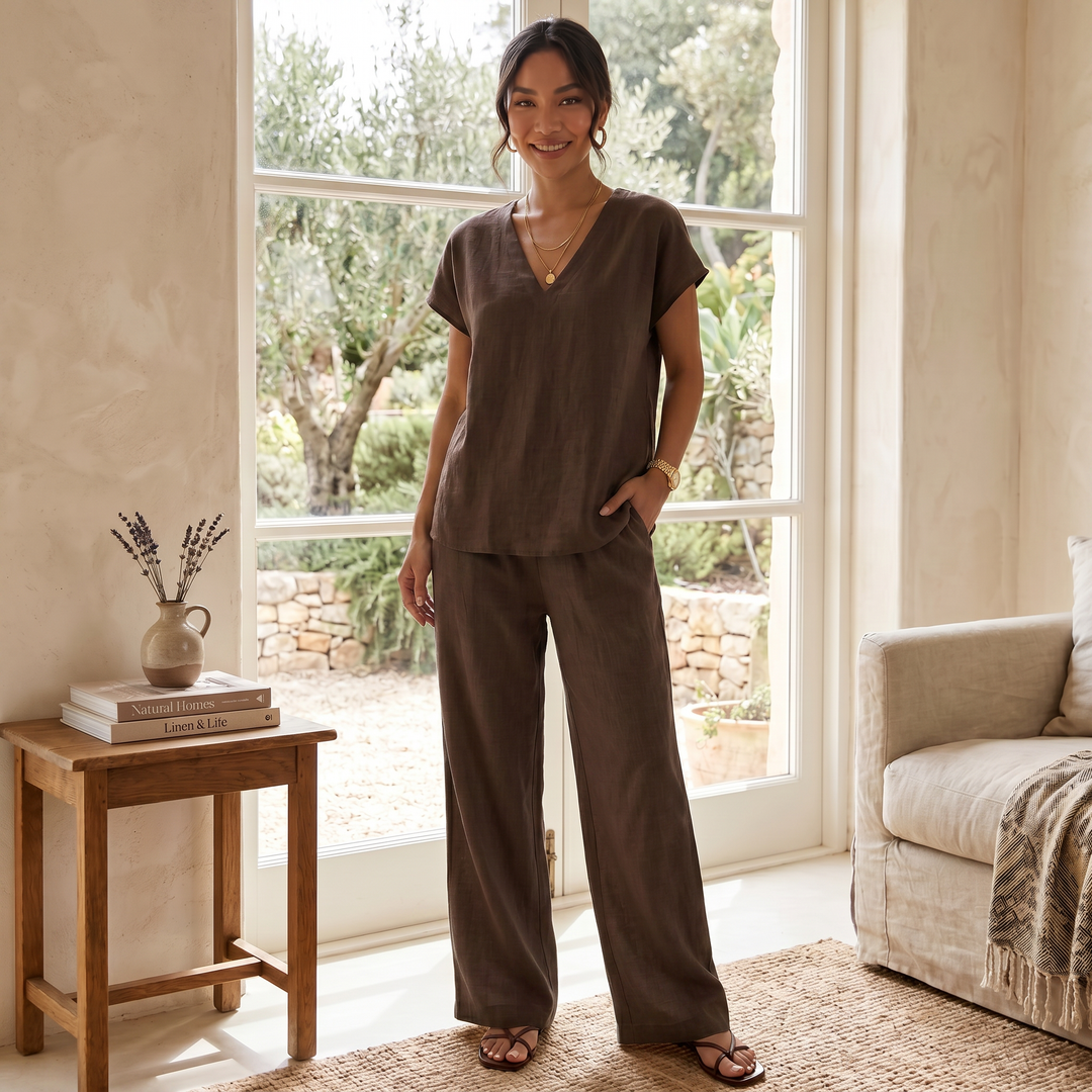 Conjunto Lino Verano Pantalón Mujer