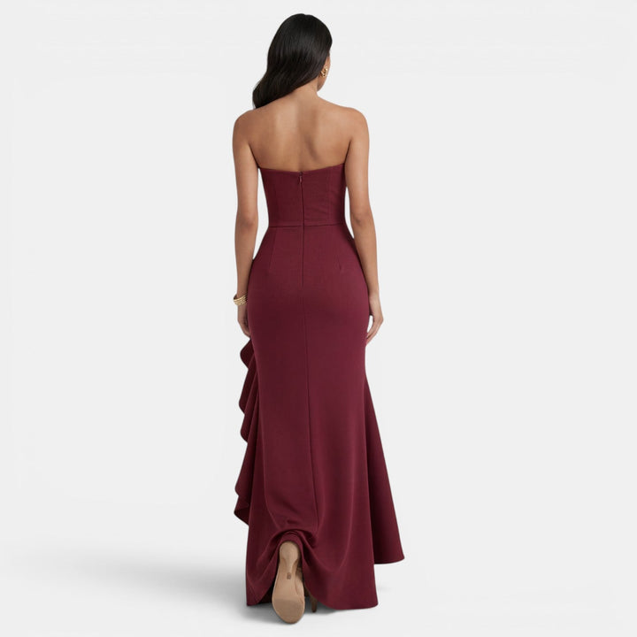 Vestido Palabra de Honor Asimétrico para Mujer Elegante