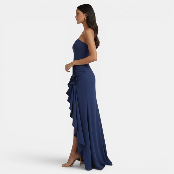Vestido Palabra de Honor Asimétrico para Mujer Elegante