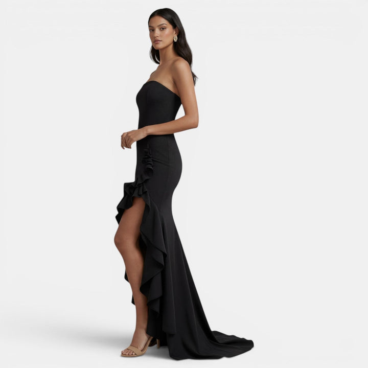 Vestido Palabra de Honor Asimétrico para Mujer Elegante