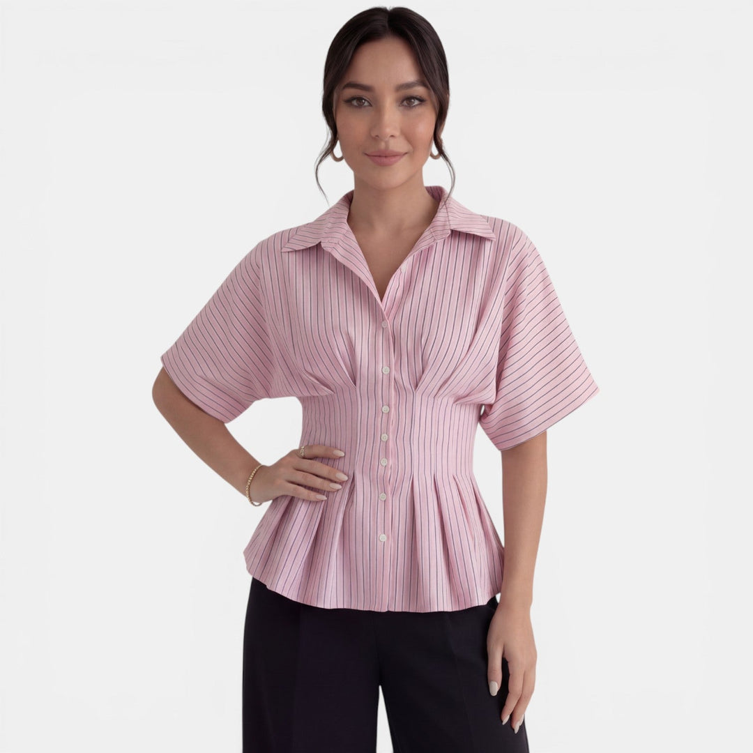 Top Plisado Mujer Elegante